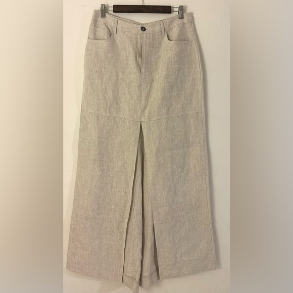 Reformation Tazz Linen Maxi Skirt - Oatmeal Size 8 - Picture 2 of 6